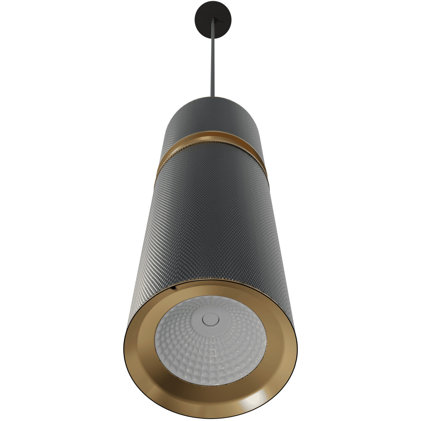 Cicada LED 3 inch Knurled Dark Grey with Brass Pendant Ceiling Light