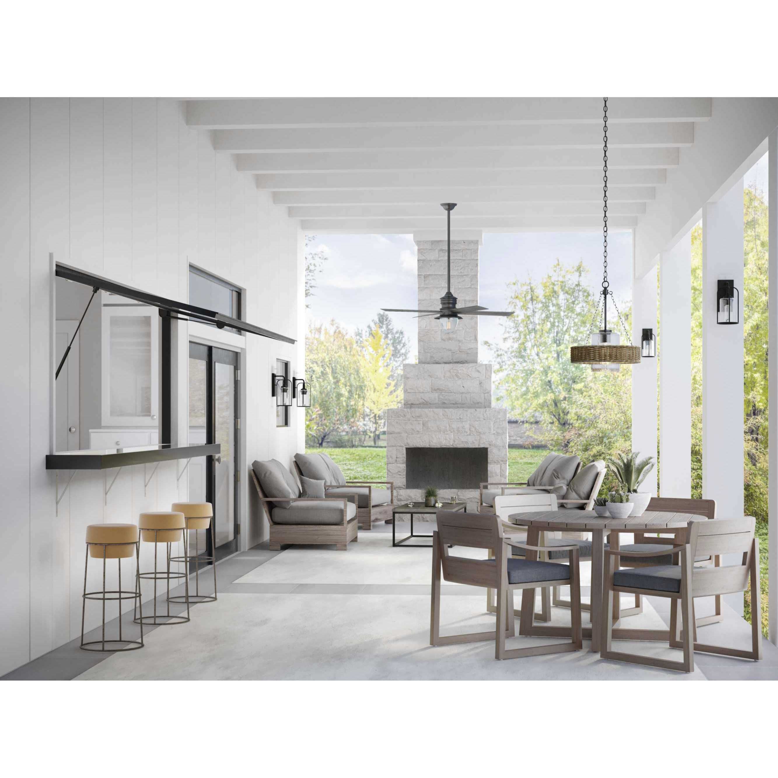 Pembroke 1 Light 14 inch Matte Black Outdoor Pendant