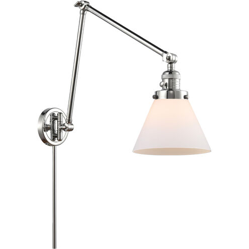 Large Cone 30 inch 60.00 watt Polished Chrome Swing Arm Wall Light, Franklin Restoration