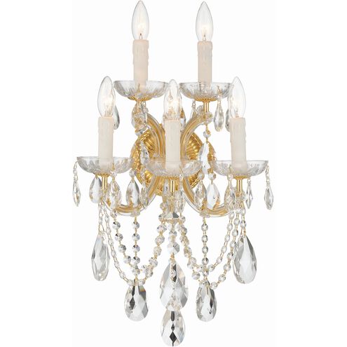 Maria Theresa 5 Light 13.5 inch Gold Sconce Wall Light in Clear Spectra
