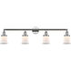 Franklin Restoration Small Canton 4 Light 42 inch Polished Chrome Bath Vanity Light Wall Light in Matte White Glass, Franklin Restoration