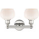 Fenton 2 Light 15.5 inch Polished Nickel Bath Vanity Light Wall Light in Matte White