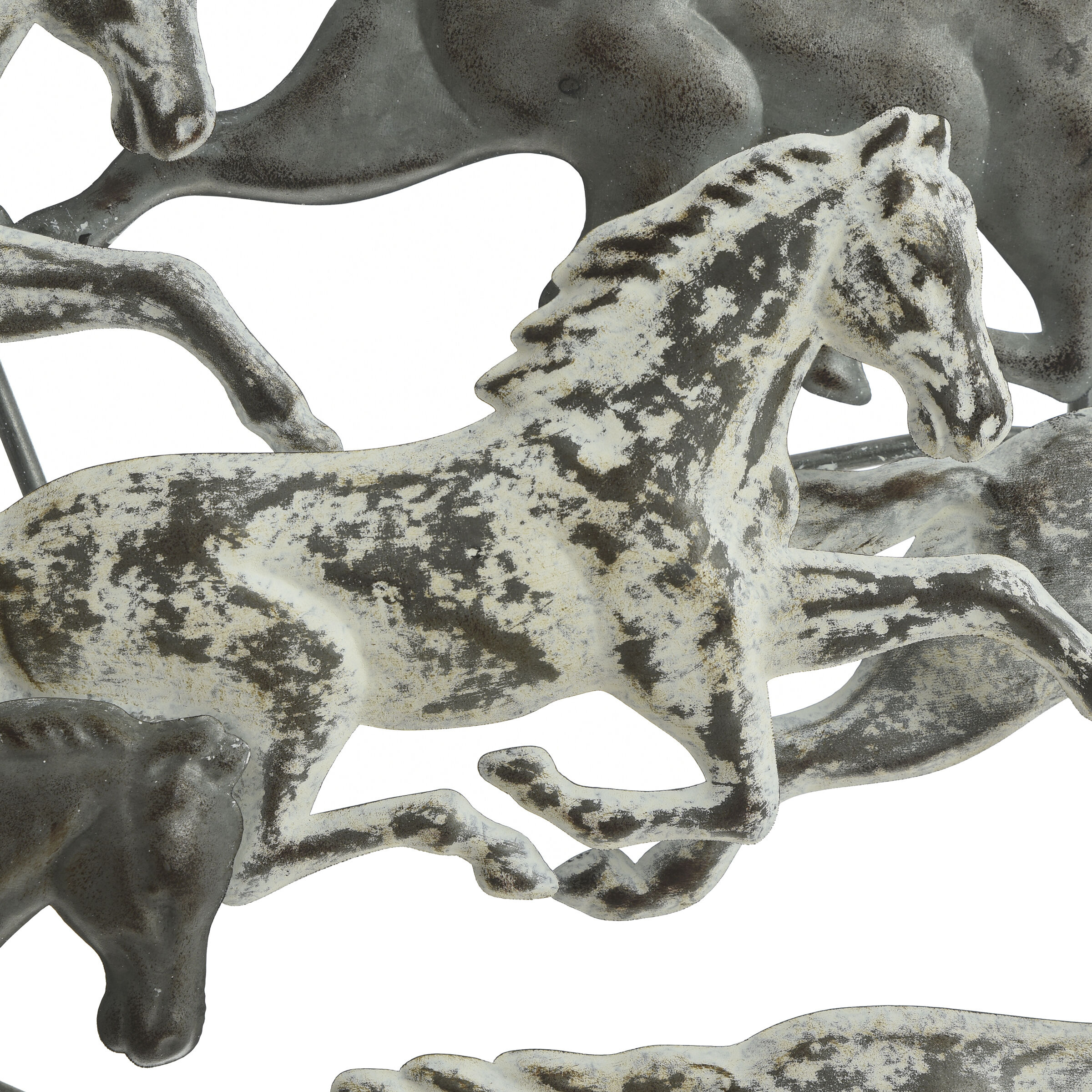 Dutton Galvanized Metal and Aged White Wash and Aged Metal Wall Art