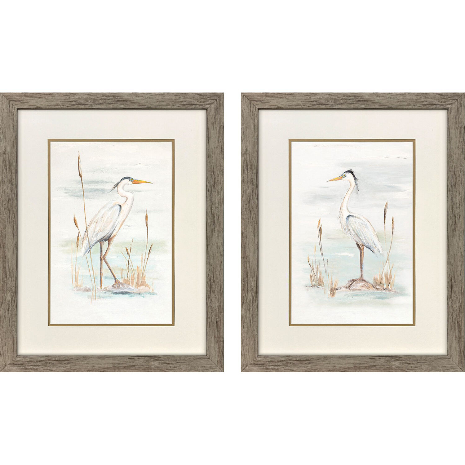 Heron Stance Multi and Beige and Brown and Blue Framed Art, Propac