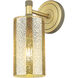 Crown Point Sconce Wall Light in Brushed Brass, Mercury Glass