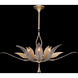 Plume 8 Light 40 inch Gold Pendant Ceiling Light in Dichroic Feathers Studio Glass