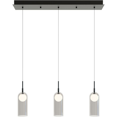 Kiran 3 Light 5 inch Black Linear Pendant Ceiling Light