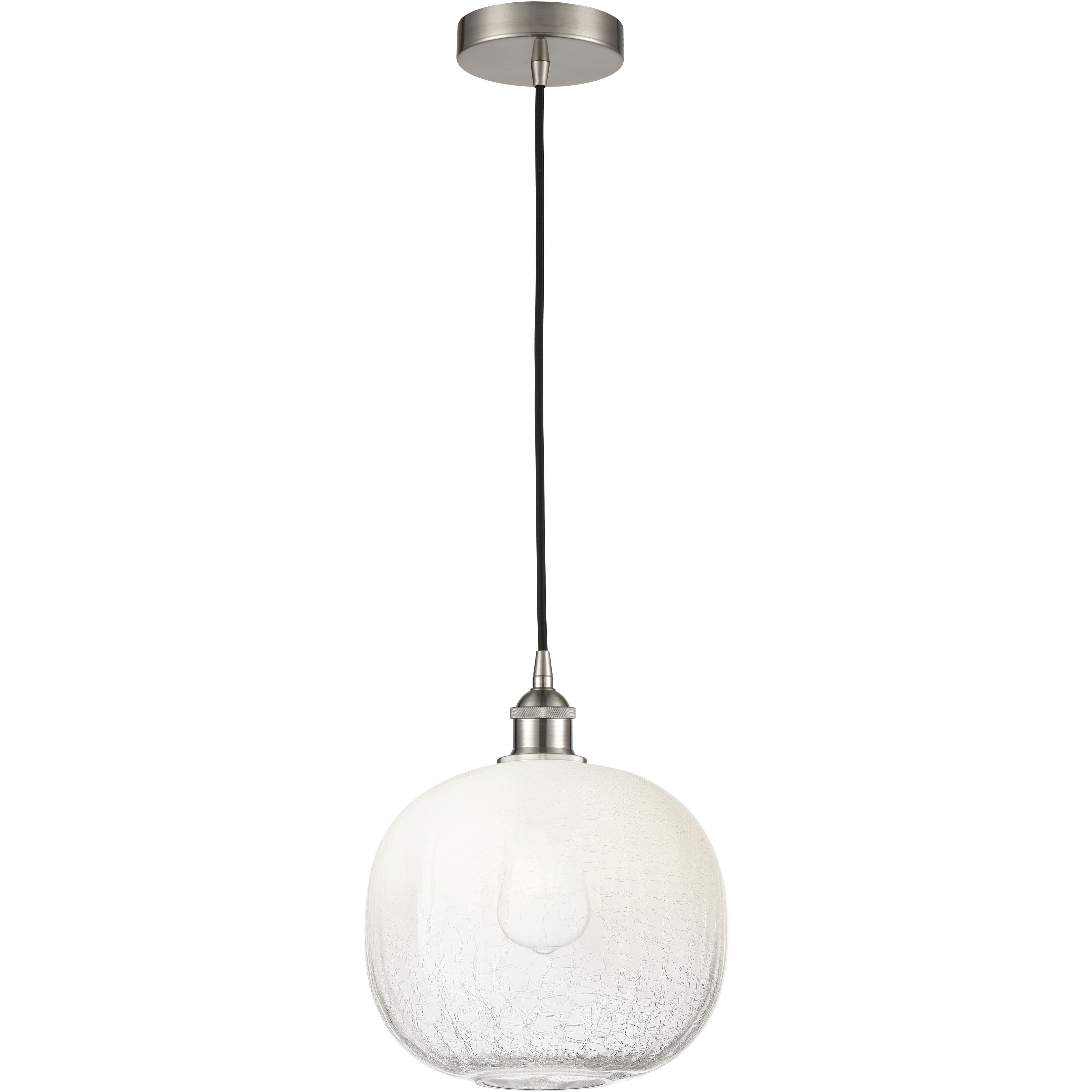 Edison Brookhaven Sphere 1 Light 10.5 inch Brushed Satin Nickel Mini Pendant Ceiling Light in Opal Glass