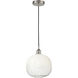 Edison Brookhaven Sphere 1 Light 10.5 inch Brushed Satin Nickel Mini Pendant Ceiling Light in Opal Glass