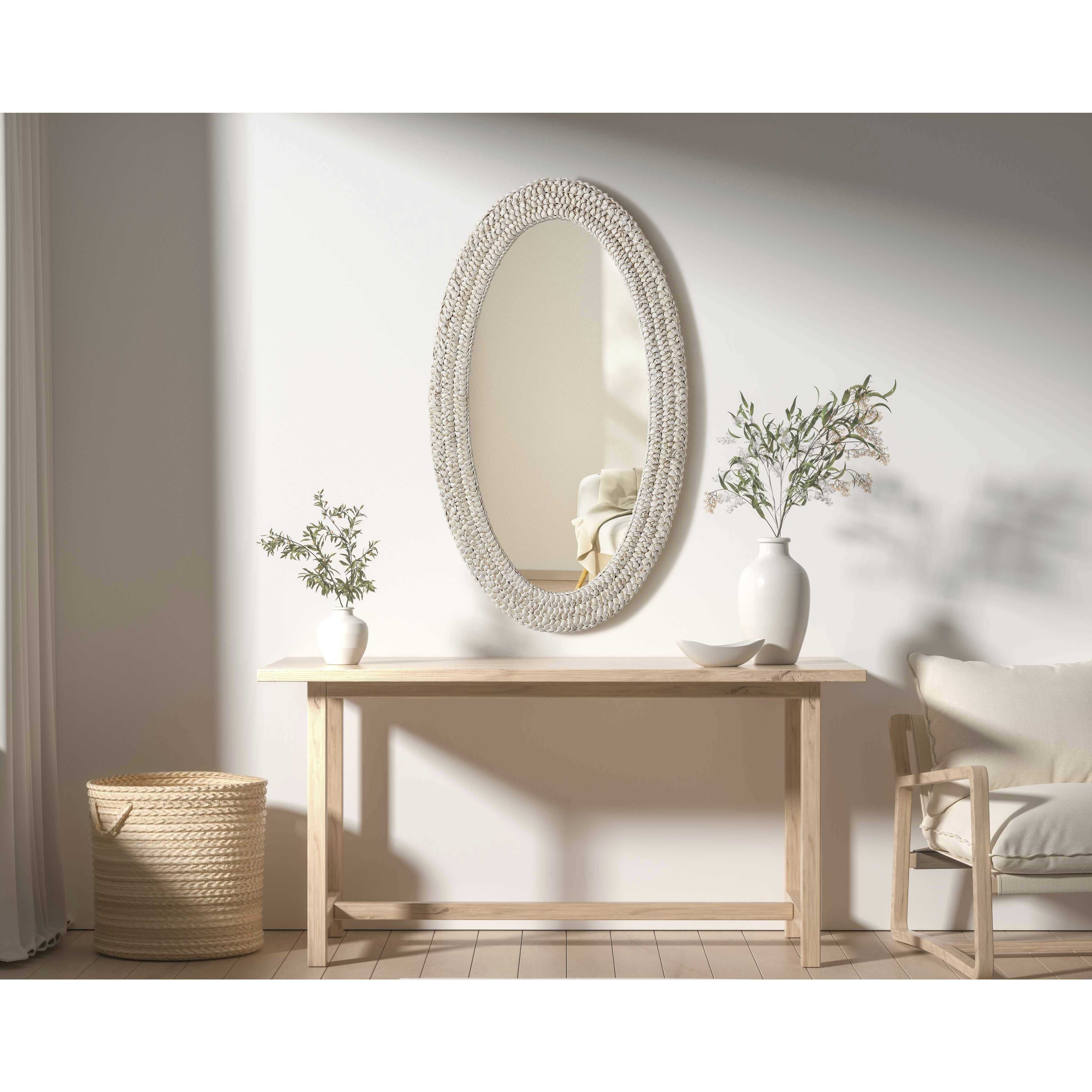 Marlowe 42 X 24 inch Linen White Mirror