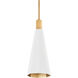 Huntley 1 Light 7.75 inch Patina Brass/Soft White Outdoor Pendant
