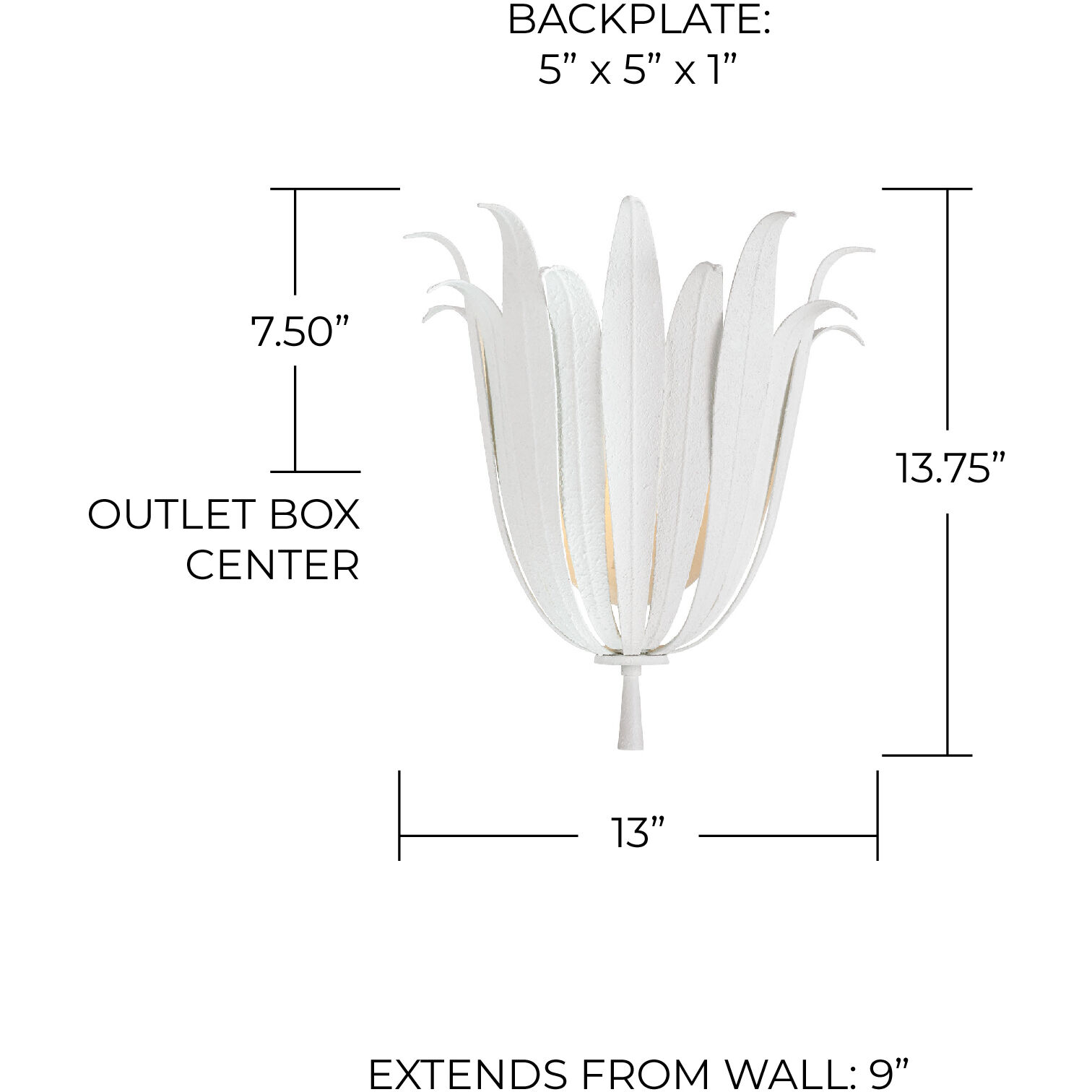 Eden 1 Light 13 inch Textured White Sconce Wall Light