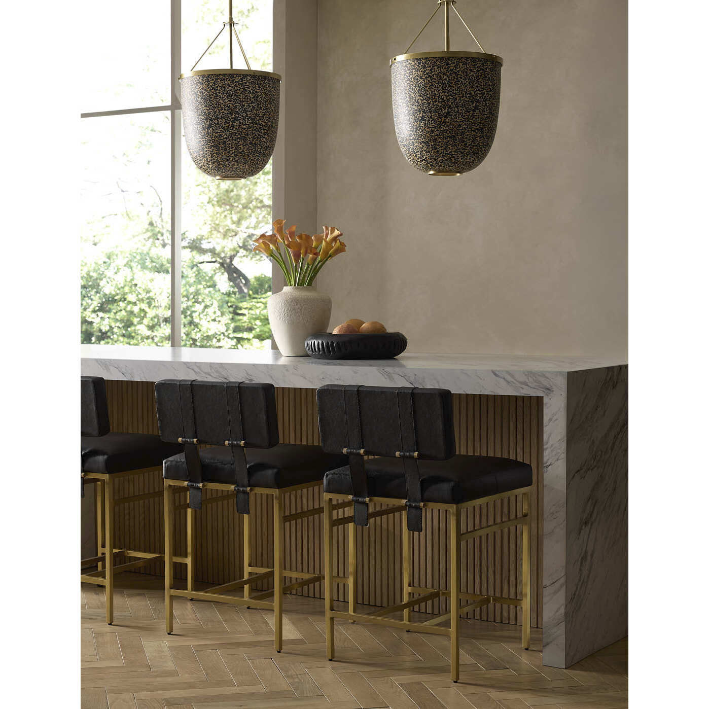 Laney 35 inch Taupe and Antique Brass Counter Stool