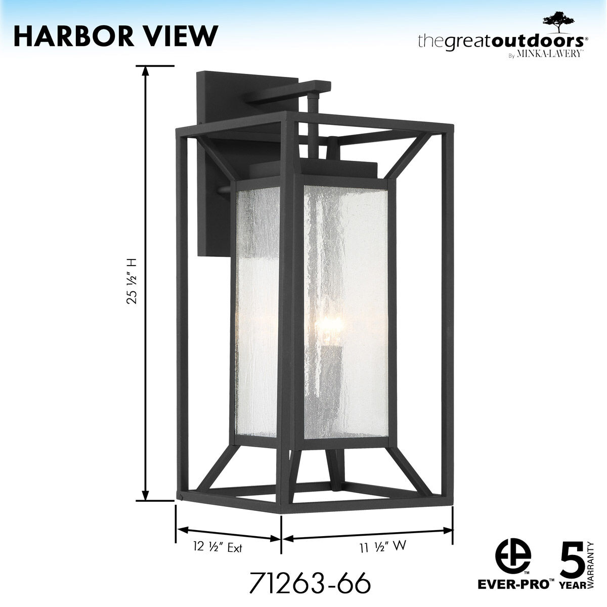 Harbor View 4 Light 25 inch Sand Coal Outdoor Wall Mount, Great Outdoors