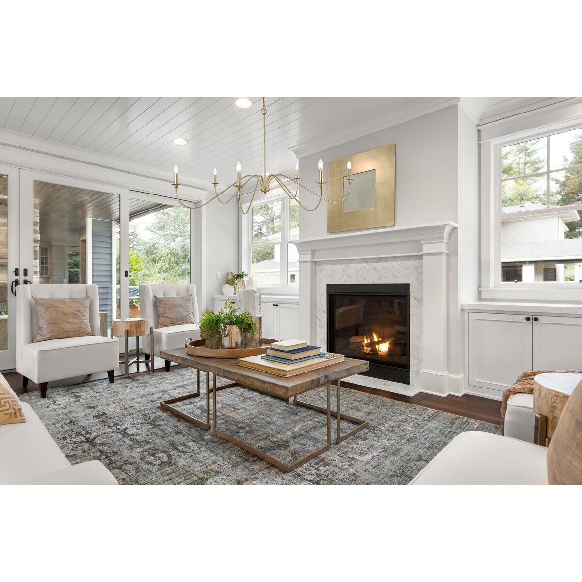 Rohan 6 Light 60 inch Brass Chandelier Ceiling Light