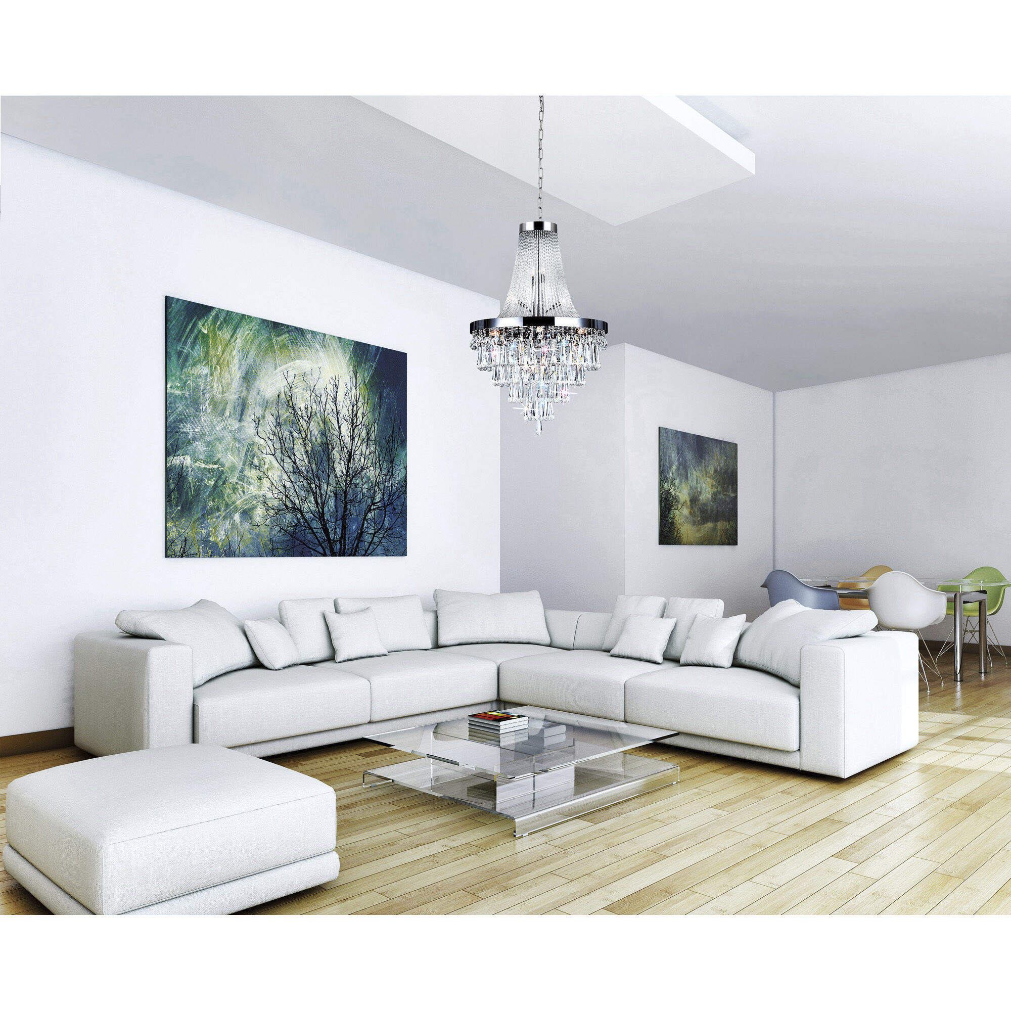 Vast 17 Light 32 inch Chrome Down Chandelier Ceiling Light