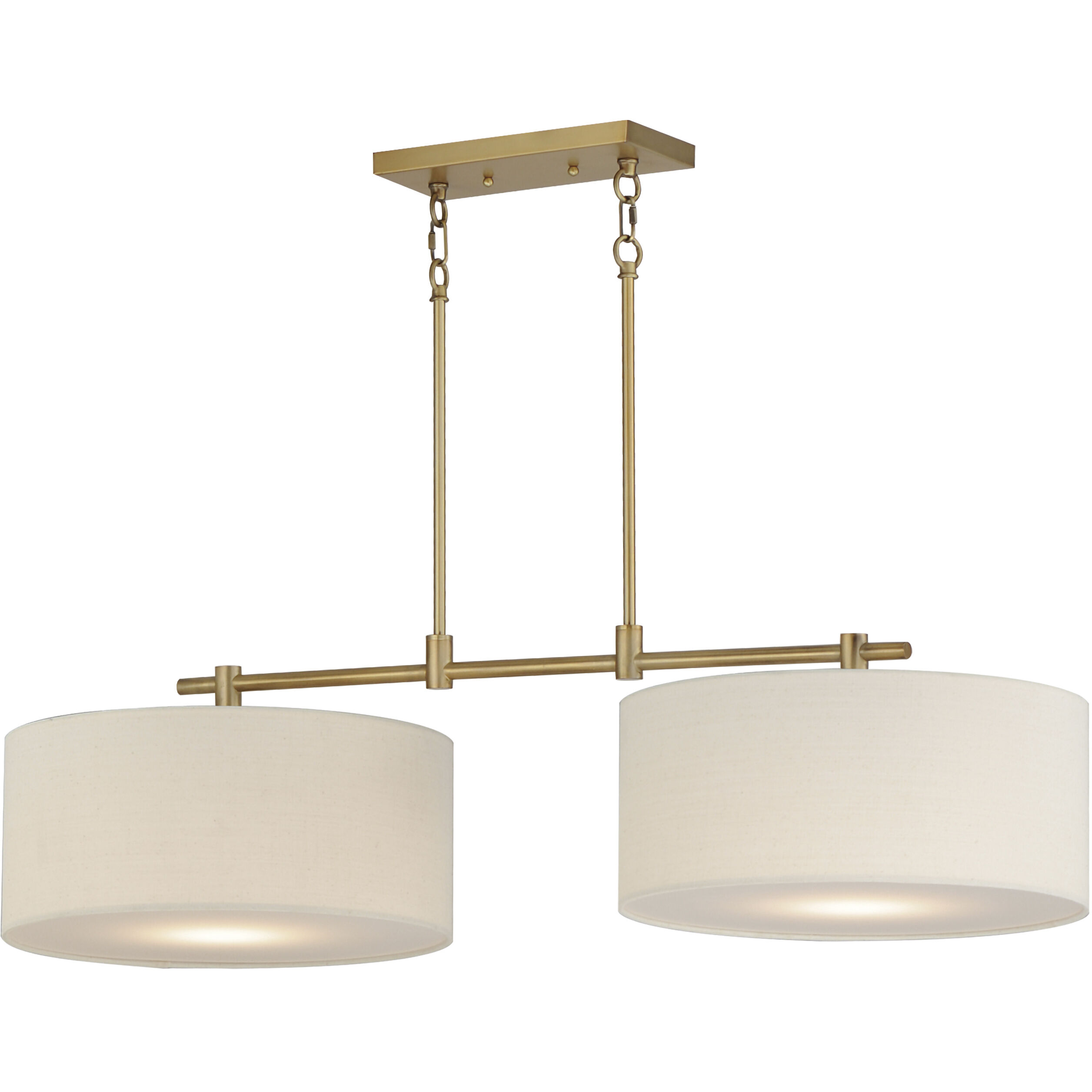 Bongo 2 Light 42 inch Natural Aged Brass Linear Pendant Ceiling Light