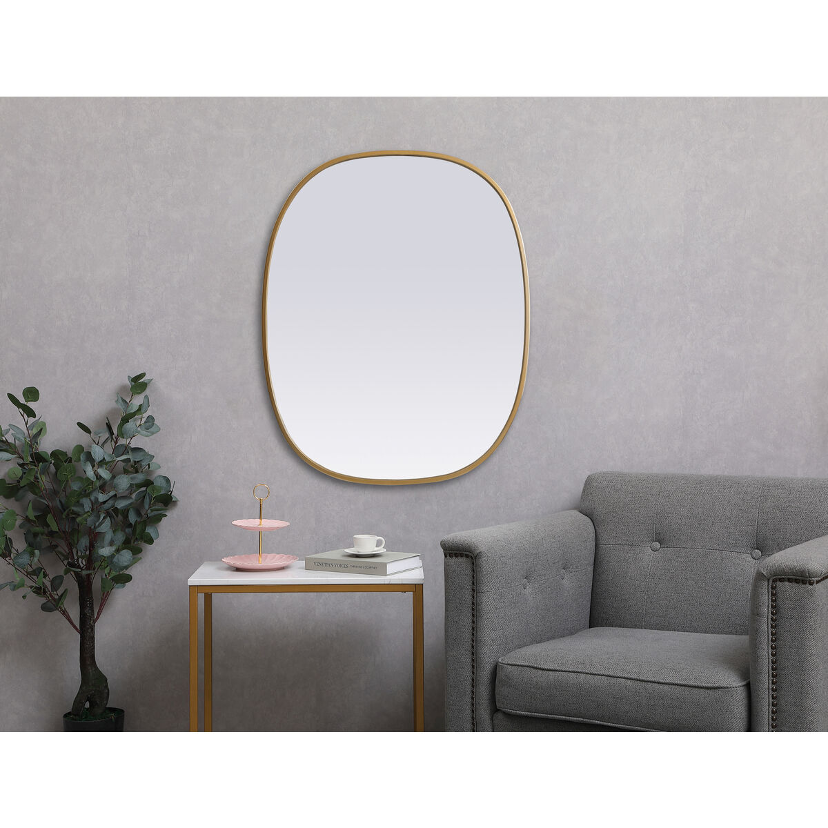 Brynn 30 X 24 inch Brass Mirror in 24 x 30