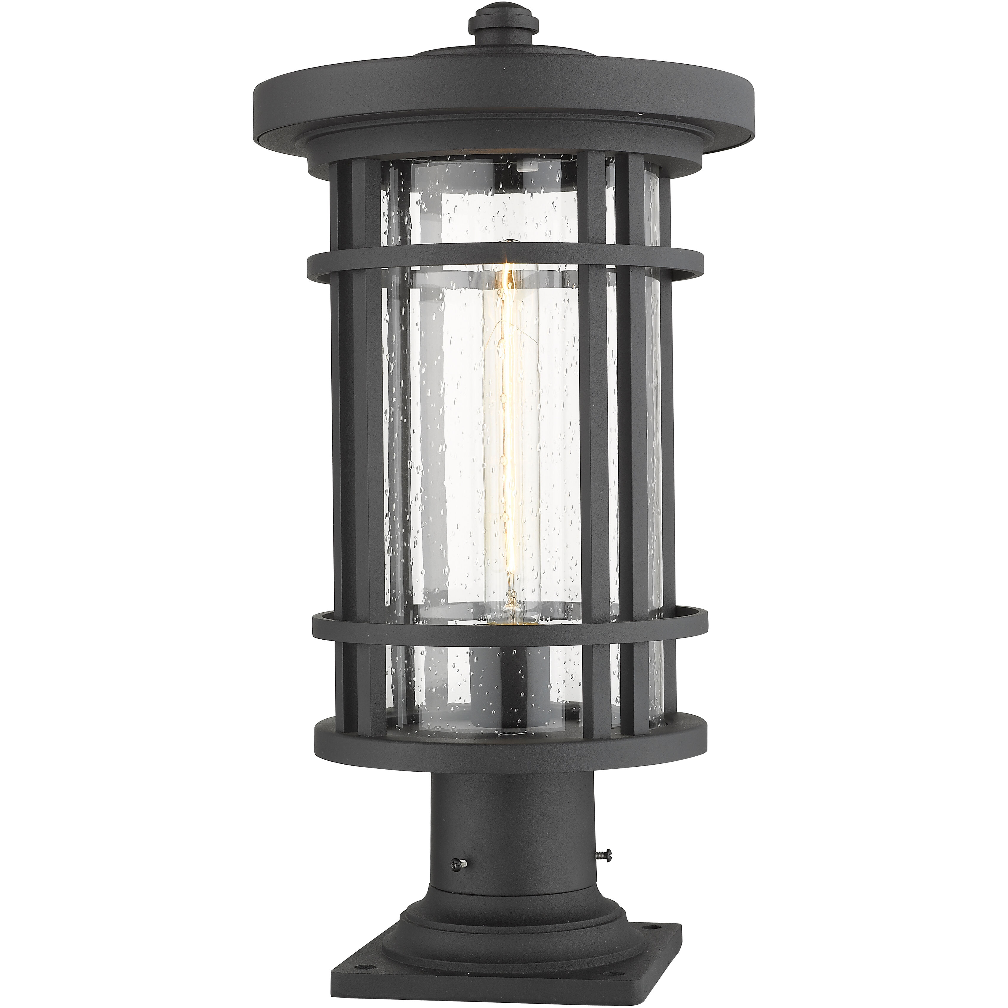 Jordan 1 Light 19.75 inch Black Outdoor Pier Mounted Fixture