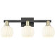 Arcadia White Venetian 3 Light 25 inch Black Antique Brass Bath Vanity Light Wall Light