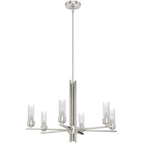 Gatz 6 Light 28 inch Brushed Nickel Chandelier Ceiling Light