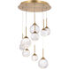 Quest LED 17 inch Aged Brass Multi-Light Pendant Ceiling Light, Beyond