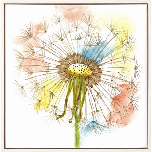 Florals Collection Whitewash Wood Floater Frame Canvas