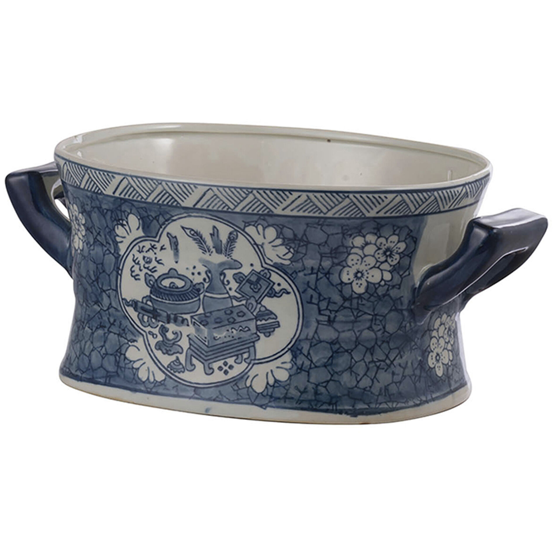 Kelda Blue and White Planter, Set of 2