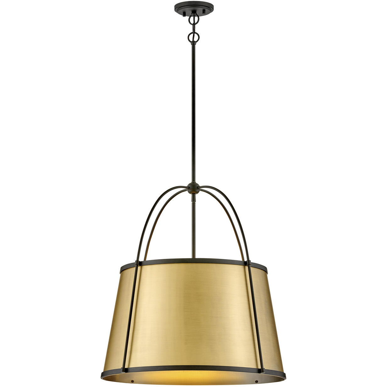 Clarke 4 Light 24.5 inch Black with Lacquered Dark Brass accents Chandelier Ceiling Light
