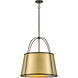 Clarke 4 Light 24.5 inch Black with Lacquered Dark Brass accents Chandelier Ceiling Light