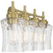 Clarvyn 4 Light 29.25 inch Vintage Brass Bathroom Vanity Light Wall Light