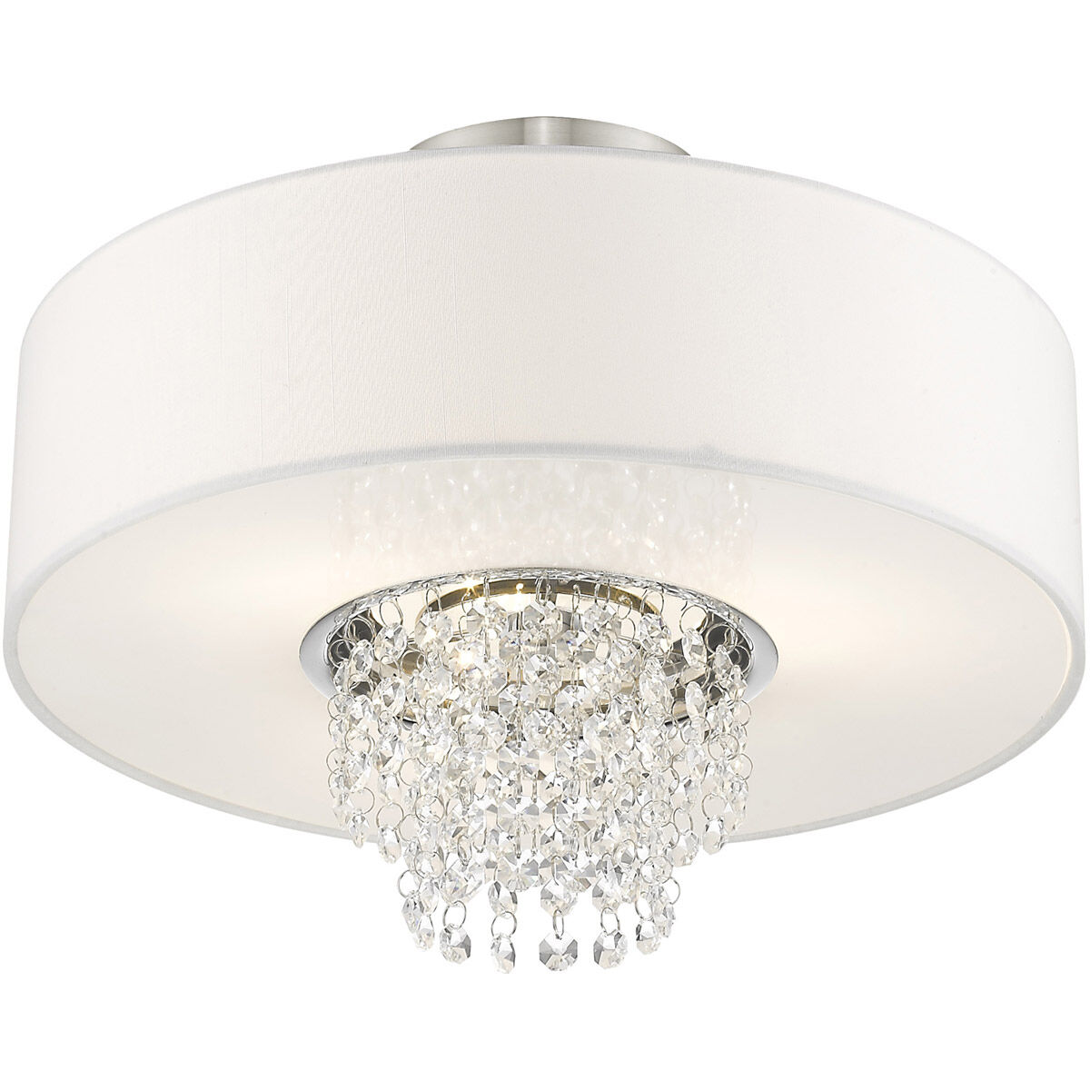 Carlisle 3 Light 15 inch Brushed Nickel Semi-Flush Mount Ceiling Light