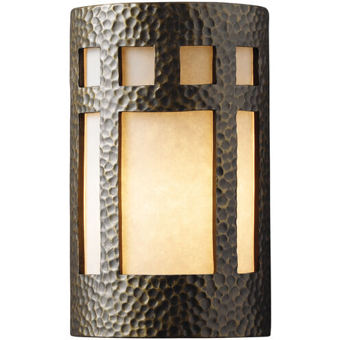 Ambiance Cylinder LED 5.75 inch Verde Patina ADA Wall Sconce Wall Light, Small