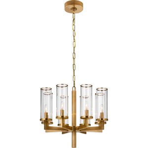Kelly Wearstler Liaison 8 Light 20.5 inch Antique-Burnished Brass Single Tier Chandelier Ceiling Light in Clear Glass
