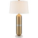 Pill 34 inch 150 watt Aged Brass with Satin Nickel and White Table Lamp Portable Light