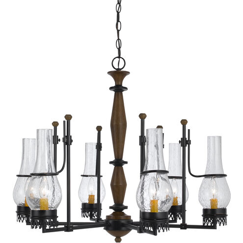 Trenton 6 Light 30 inch Metal and Wood Chandelier Ceiling Light