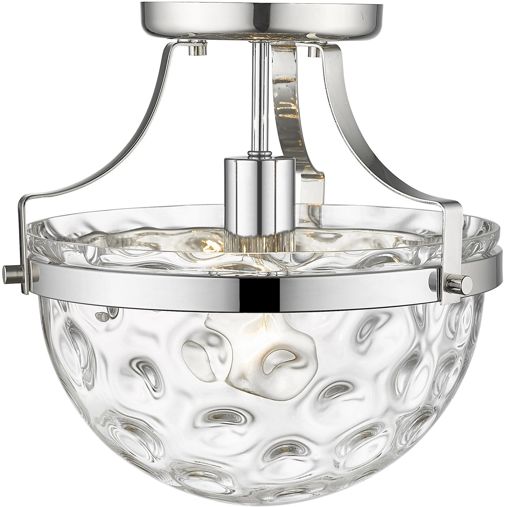 Quinn 1 Light 11 inch Polished Nickel Semi-Flush Ceiling Light