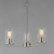 Lateral 3 Light 18 inch Satin Nickel Chandelier Ceiling Light in Clear