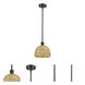 Woven Rattan 1 Light 8 inch Oil Rubbed Bronze Pendant Ceiling Light in Oil Rubbed Bronze and Natural