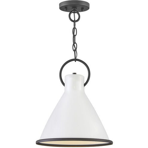 Winnie 1 Light 12.25 inch Polished White with Distressed Black Indoor Pendant Ceiling Light