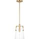 Drew & Jonathan Crofton 1 Light 7.75 inch Satin Brass Pendant Ceiling Light, Small