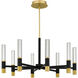 Davies 8 Light 32 inch Brushed Gold Chandelier Ceiling Light