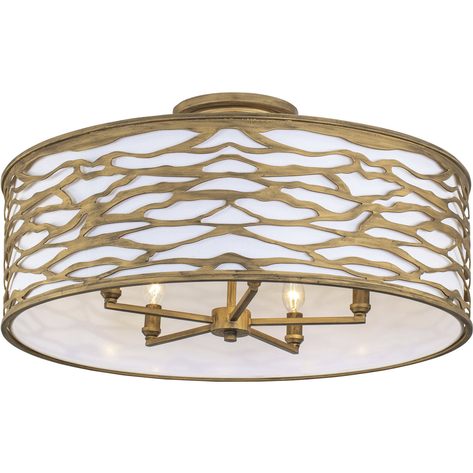 Kato 5 Light 24 inch Havana Gold Semi-Flush Mount Ceiling Light