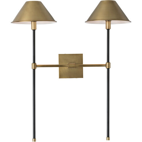 Havana 2 Light 22 inch Bronze/Antique Brass Sconce Wall Light, Essential Lighting