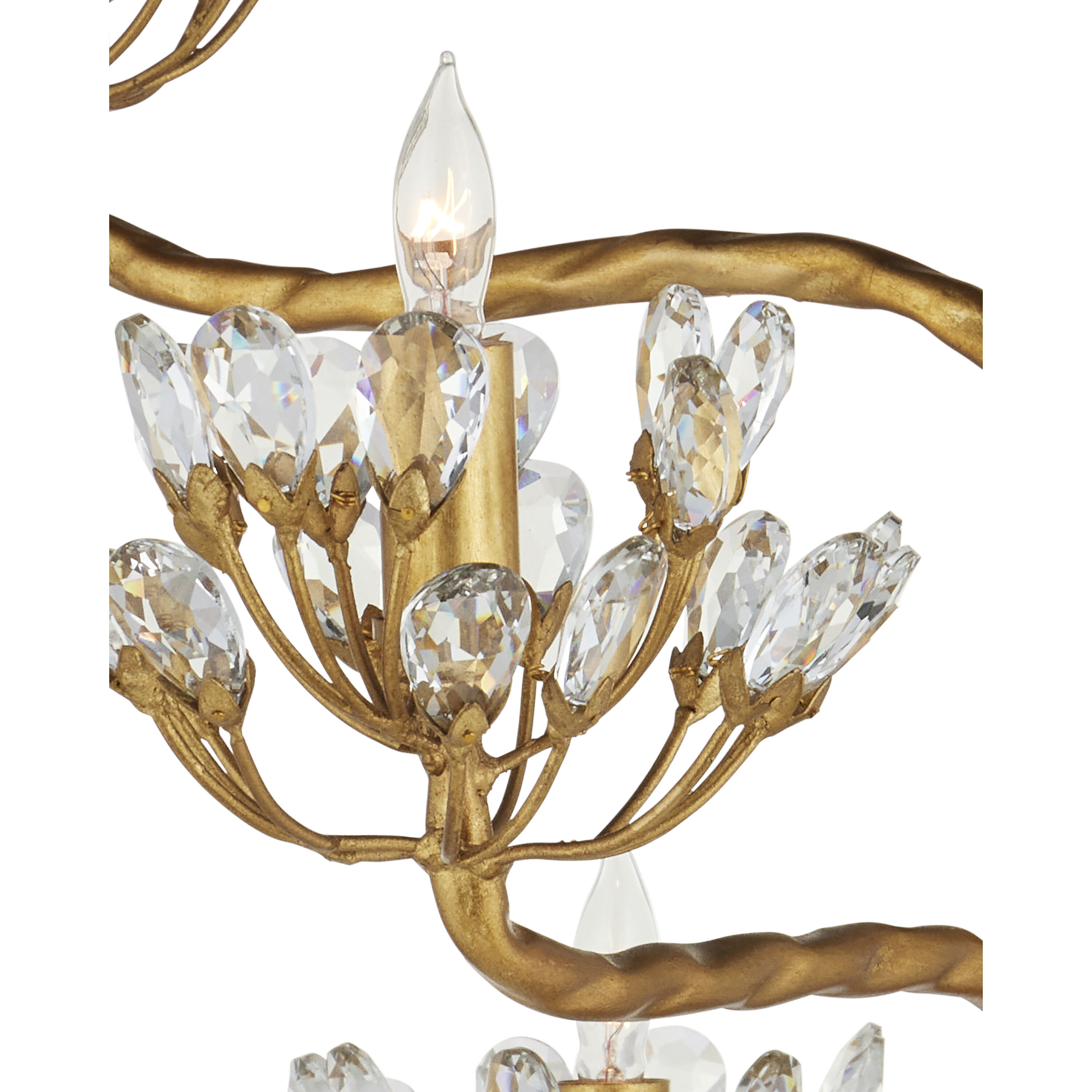 Agave Americana 72 inch 60 watt Contemporary Gold Leaf Floor Candelabra Portable Light, Marjorie Skouras Collection