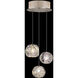 Natural Inspirations 3 Light 9 inch Gold Pendant Ceiling Light in Nebula Studio Glass