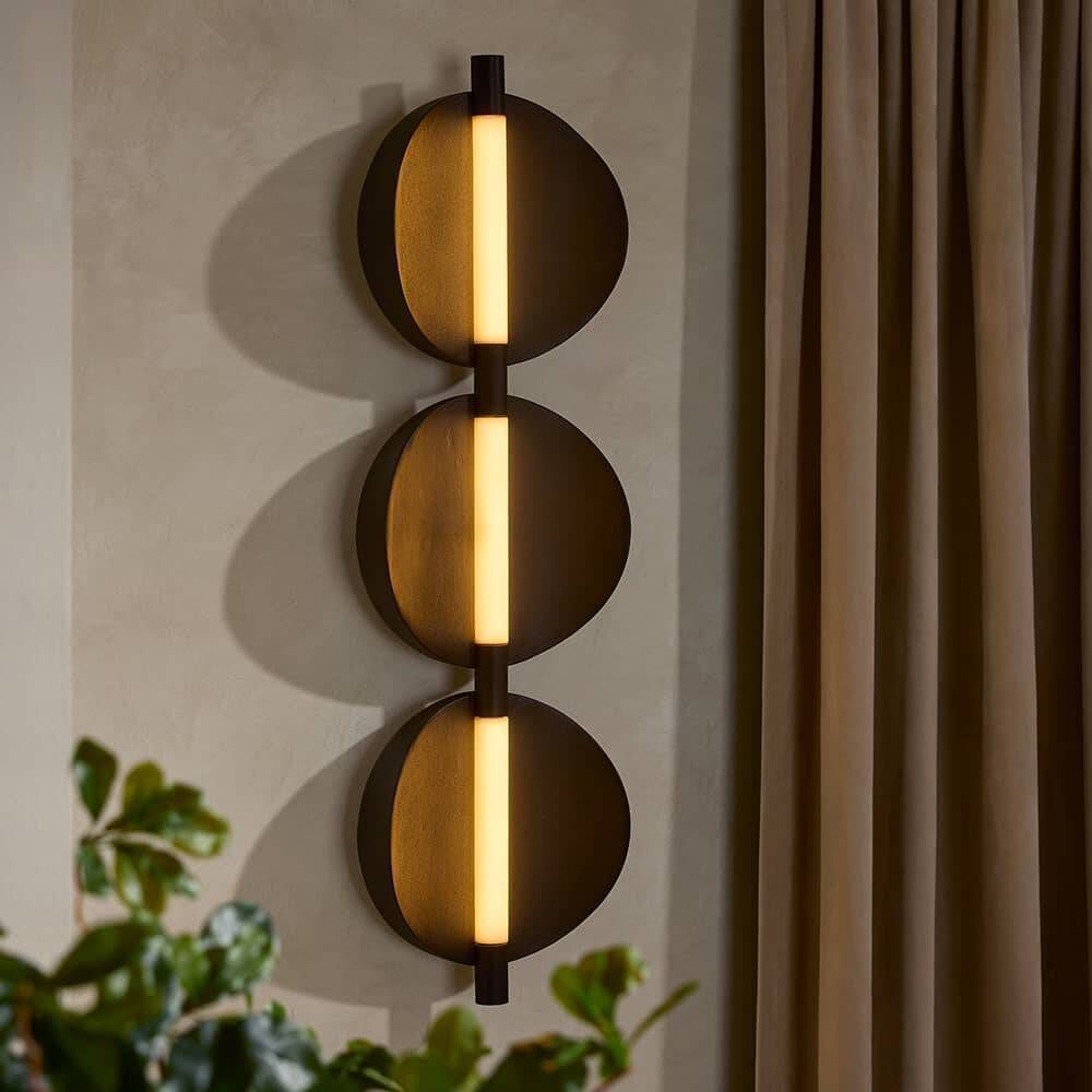 Luna 3 Light 8 inch Bronze and Matte Black ADA Sconce Wall Light