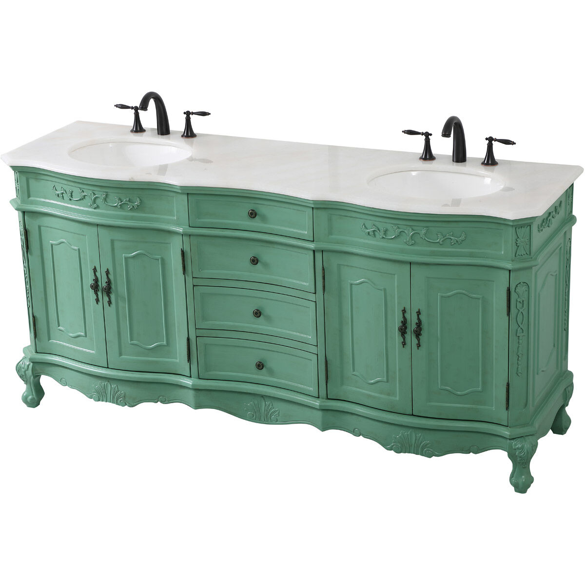 Danville 72 X 21 X 36 inch Vintage Mint Vanity Sink Set