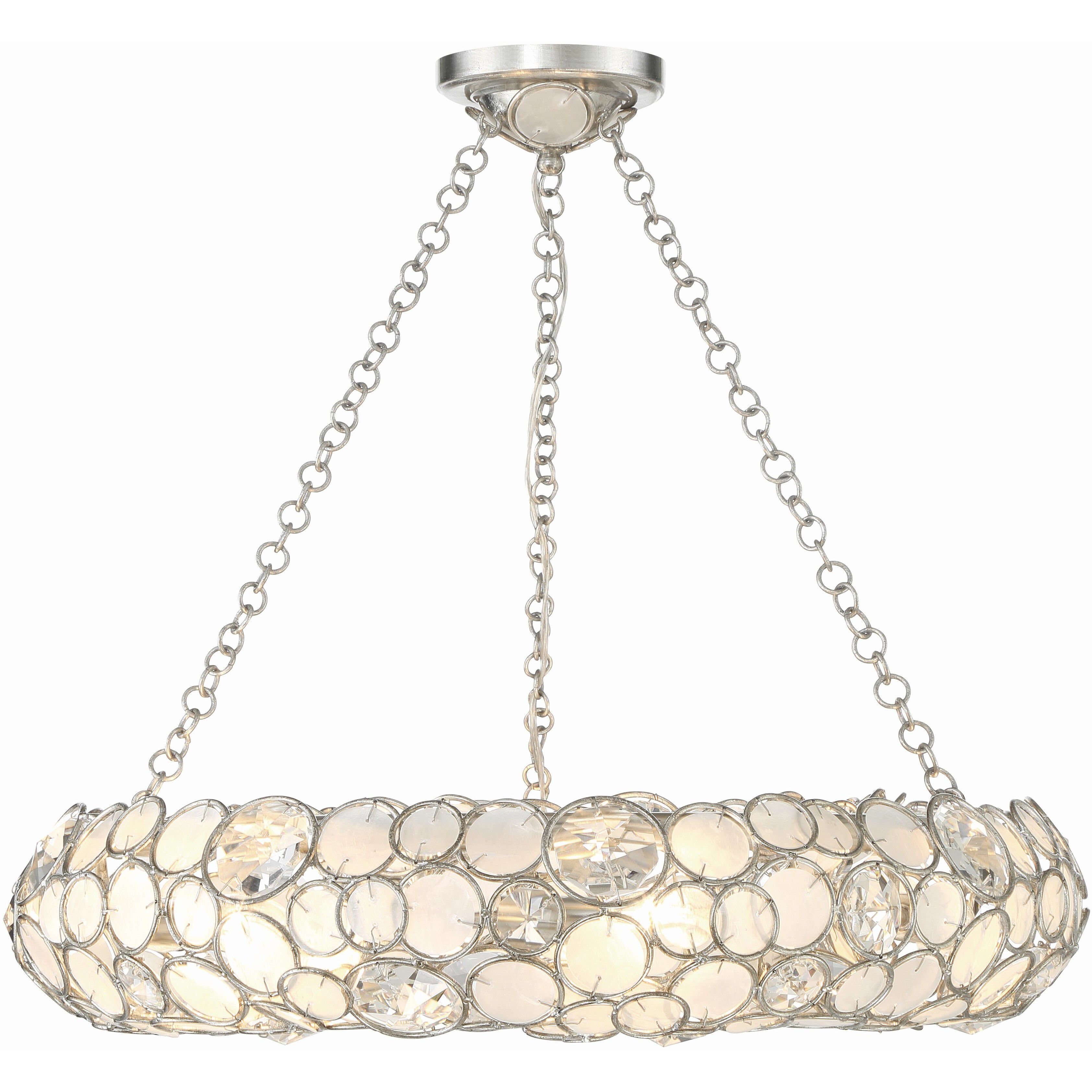 Palla 6 Light 24 inch Antique Silver Chandelier Ceiling Light