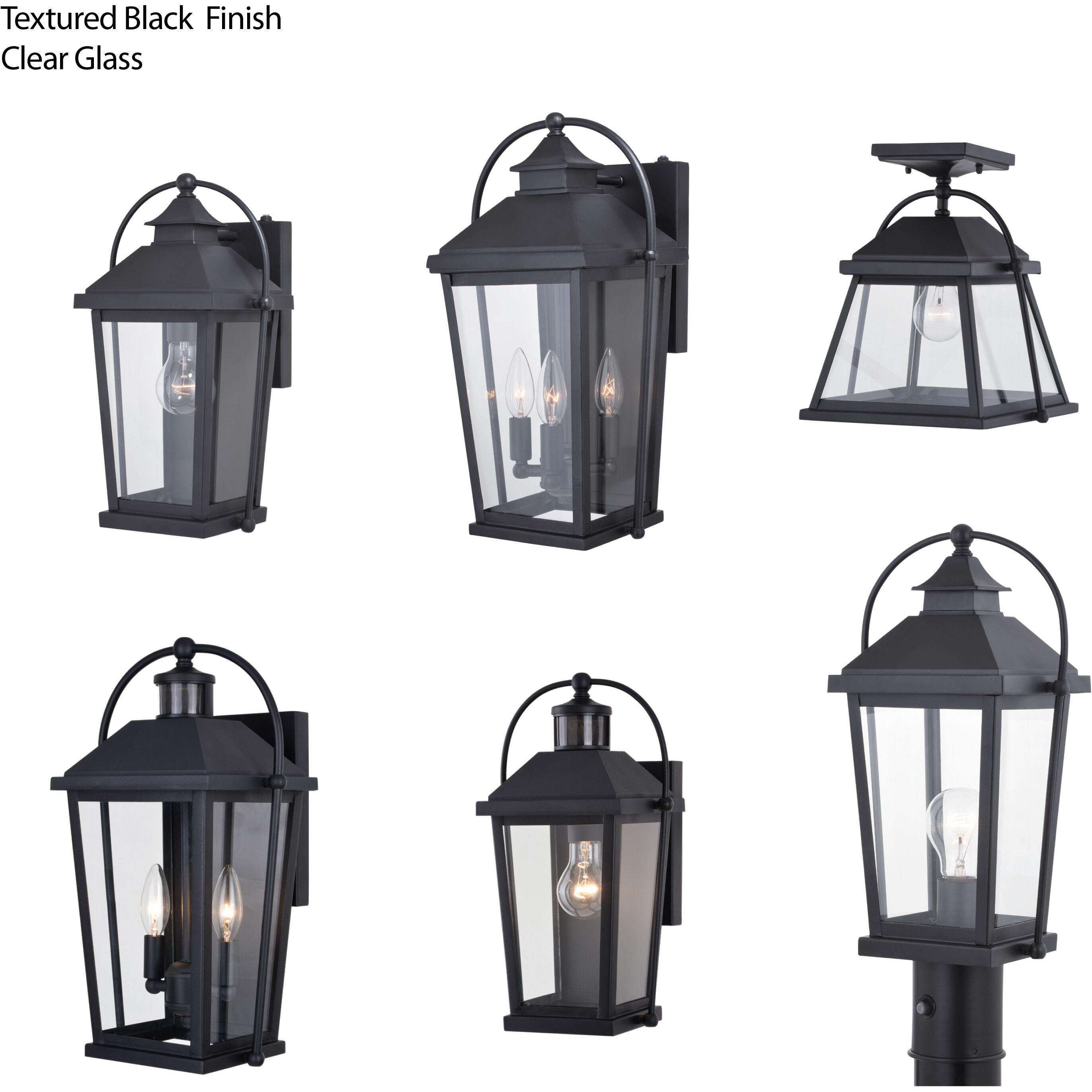 Lexington Textured Black Outdoor Motion Sensor in 2